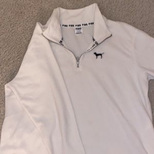 Victoria’s Secret PINK White Fleece Quarter Zip